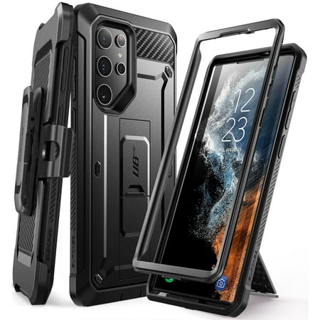 SUPCASE Unicorn Beetle Pro Series Case Designed for Samsung Galaxy S22 Ultra 5G (2022 Release), Full-Body Dual Layer Rugged Holster & Kickstand Case Without Built-in Screen Protector (Black)