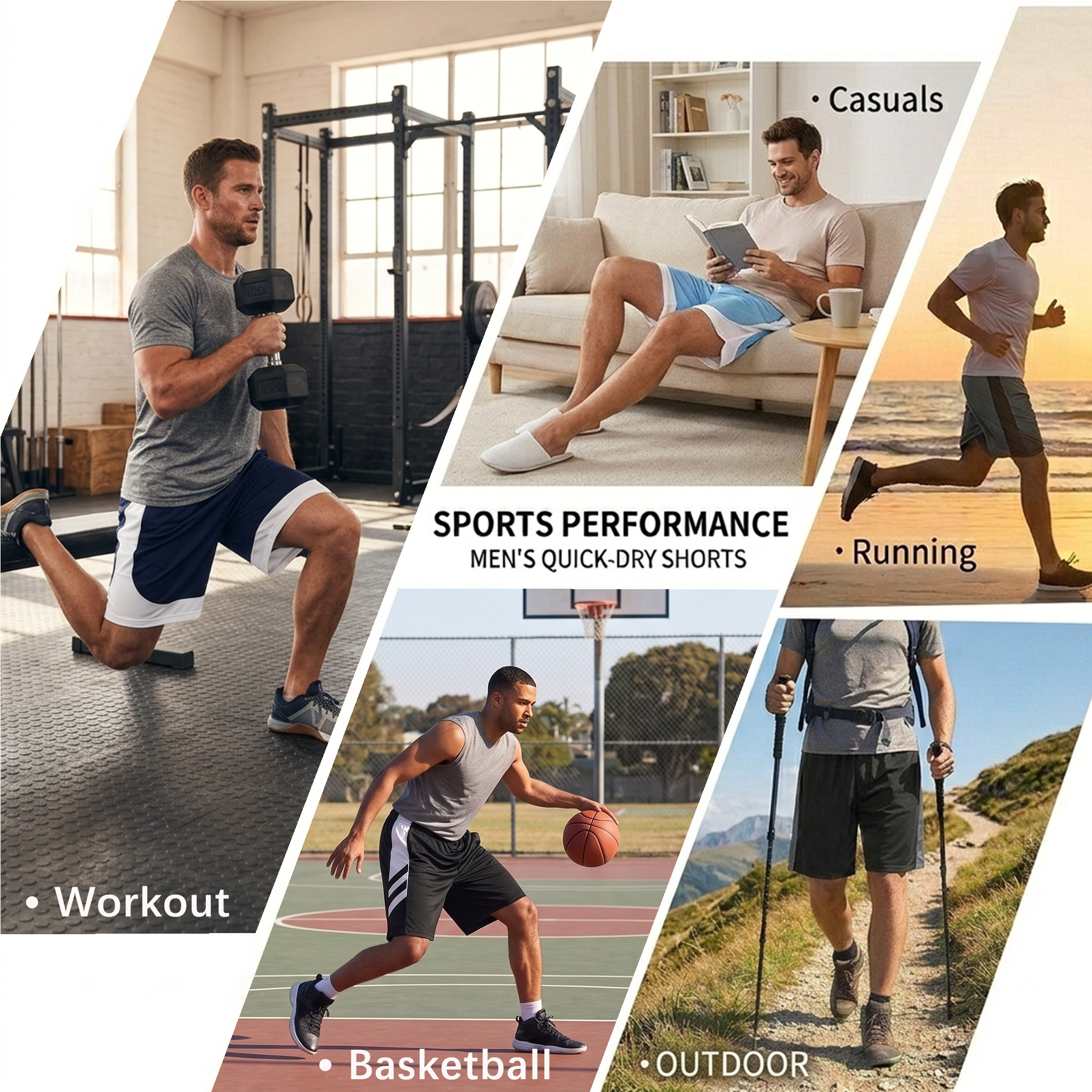 TELALEO Men's 5-Pack Basketball Shorts, Multicolor photo 8