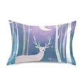 thumbnail image 7 of Yayeee Pillowcase Standard Size Set of 2 Satin Wrinkle Resistant Pillow Case, Purple Night Deer, 7 of 7