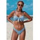 thumbnail image 4 of ABPHQTO Bikini acanalado con nudo y tirantes finos azul cielo para mujer, 4 of 5