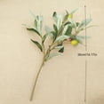 thumbnail image 2 of 3PCS Artificial Olive Branches,14 Inches Plastic Fake Plants Green Leaves Fruits Branch Leaves,Home Wedding Decoration Greenery Decor Faux,Olive Branches for Vases Faux Greenery Stems, 2 of 7