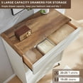 thumbnail image 5 of OKD 5 Drawers Dresser Chests for Home Bedroom, Modern Wood Fluted Chest of Drawers for Bedroom, Living Room, Hallway, Antique White, 5 of 7