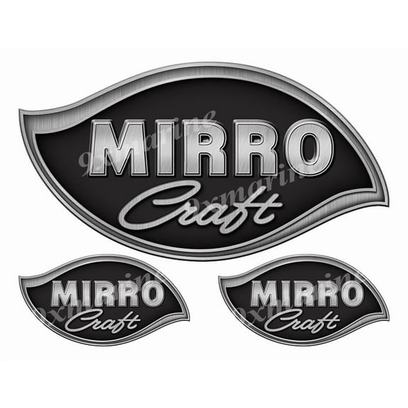3 MirroCraft Boat Stickers "3D Vinyl Replica" of original - 10" long
