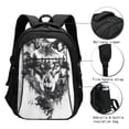 thumbnail image 3 of Lafuoo Majestic Wolf Landscape Pattern USB Backpack, Multi-Pocket Laptop Backpack, Unisex Travel Backpack for Office, Work-One Size, 3 of 7
