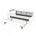 thumbnail image 7 of Daybed with Pop Up Trundle and LED Light, Twin Corner Bed Frame with Wireless Charging and Storage Headboard, Velvet Sofa Day Bed for Living Room, Black, 7 of 7
