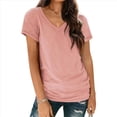 thumbnail image 3 of Camiseta Informal con Cuello en V para Mujer, Color Rosa, Talla L, 3 of 9