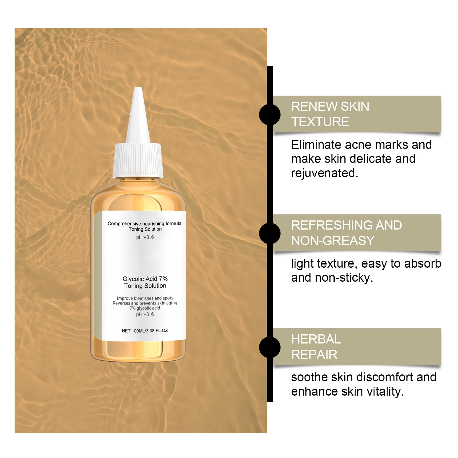 Alvantor Glycolic Acid 7% Facial Toner - Moisturizing, 3.38 fl. oz