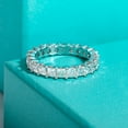 thumbnail image 4 of AnuClub 5 Carat Princess Cut Moissanite Wedding Band 14K Gold Plated 925 Sterling Silver Eternity Rings for Women, 4 of 6