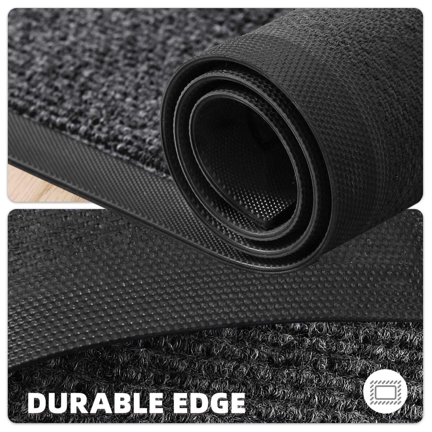 PABUBE Indoor and Outdoor Doormat,Non-Slip Front Doors Rug Washable,Low Profile Doormat for Inside,Heavy Duty Welcome Mat,Dirt Trapper Outdoor Mat for Front Doors Entryway Rug Entry Rug,Grey,18"x29"