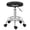 Black, variant on IVV Backless Round Salon Stool with Circle Line Seat and Rust-Resistant Chrome Iron Frame, Height-Adjustable Swivel Stool, White Padded Utility Stool for Indoor Use