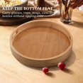 thumbnail image 5 of Round Serving Bamboo Wooden Tray for Dinner Trays Tea Bar Breakfast Food Container Handle Storage 1, 5 of 8