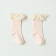 thumbnail image 2 of Besolor Toddler Baby Girls Knee High Socks Toddler Ruffle Lace Warm Cotton Stocking Princess Uniform Socks, 2 of 3
