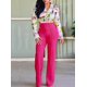 thumbnail image 3 of Pantalones elegantes de oficina de pierna ancha, de moda, informales, con parche de malla transparente entrecruzado, de cintura alta, acampanados para mujer, ropa de calle Y2k 2024, 3 of 4