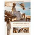 thumbnail image 3 of QSAWXQZ Summer Sun Hat for Women Ribbon Bow Beach Sun Protection Wide Brim Straw Hat Khaki, 3 of 8