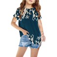 thumbnail image 1 of ¡Liquidación de verano! Camisetas Honeeladyy para niños, camiseta gráfica de manga corta con cuello redondo, top corto para niñas y niños de 3 a 14 años, para exteriores (azul marino, 3-4 años), 1 of 3