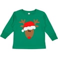 thumbnail image 3 of Inktastic Christmas Cute Reindeer in Santa Hat Boys or Girls Long Sleeve Toddler T-Shirt, 3 of 5
