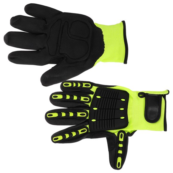 TEHAUX 1 Paire de Gants de Travail pour Hommes et Femmes Caoutchouc Plastique Antidérapant Réduction des Vibrations Durable Respirant