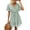 02 Floral Light Green, variant on Women's Summer Dresses Casual Short Sleeve V Neck Ruffle Leopard Print High Waist Flowy Mini Dress with Belt M,Black
