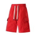 thumbnail image 4 of vdgthytj Cargo Shorts for Men Elastic Waist Drawstring Loose Fitted Summer Hiking Travel Beach Shorts with Pockets, 4 of 6