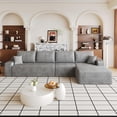 thumbnail image 3 of EHANCIS L-Shaped Cloud Sectional Sofa, Modern Modular Couch with Deep Seat & Plush Corduroy, No Assembly Required,Grey, 3 of 6