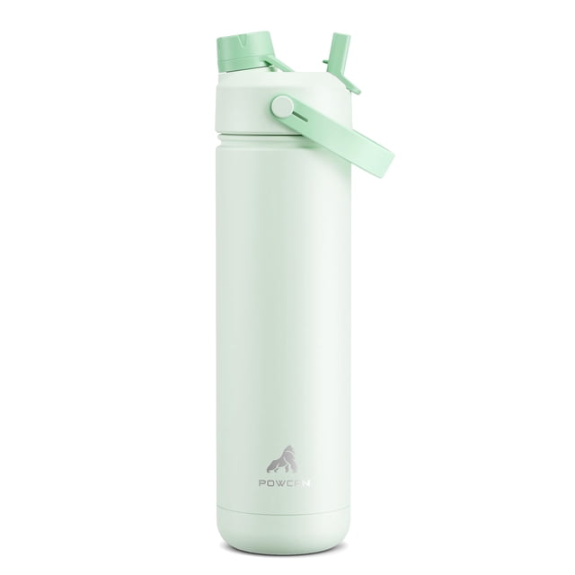 Botella de agua aislante POWCAN 770 ml con pajita y tapa con boquilla