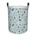 thumbnail image 1 of Balery Cartoon Doodle Puppy Cesta de ropa redonda con asas, impermeable, independiente, para ropa, juguetes, dormitorio y familia-Medium, 1 of 6