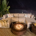 thumbnail image 2 of COSIEST 8-Piece Propane Firepit Table Outdoor Warm Gray Wicker Sectional Sofas, 2 of 6
