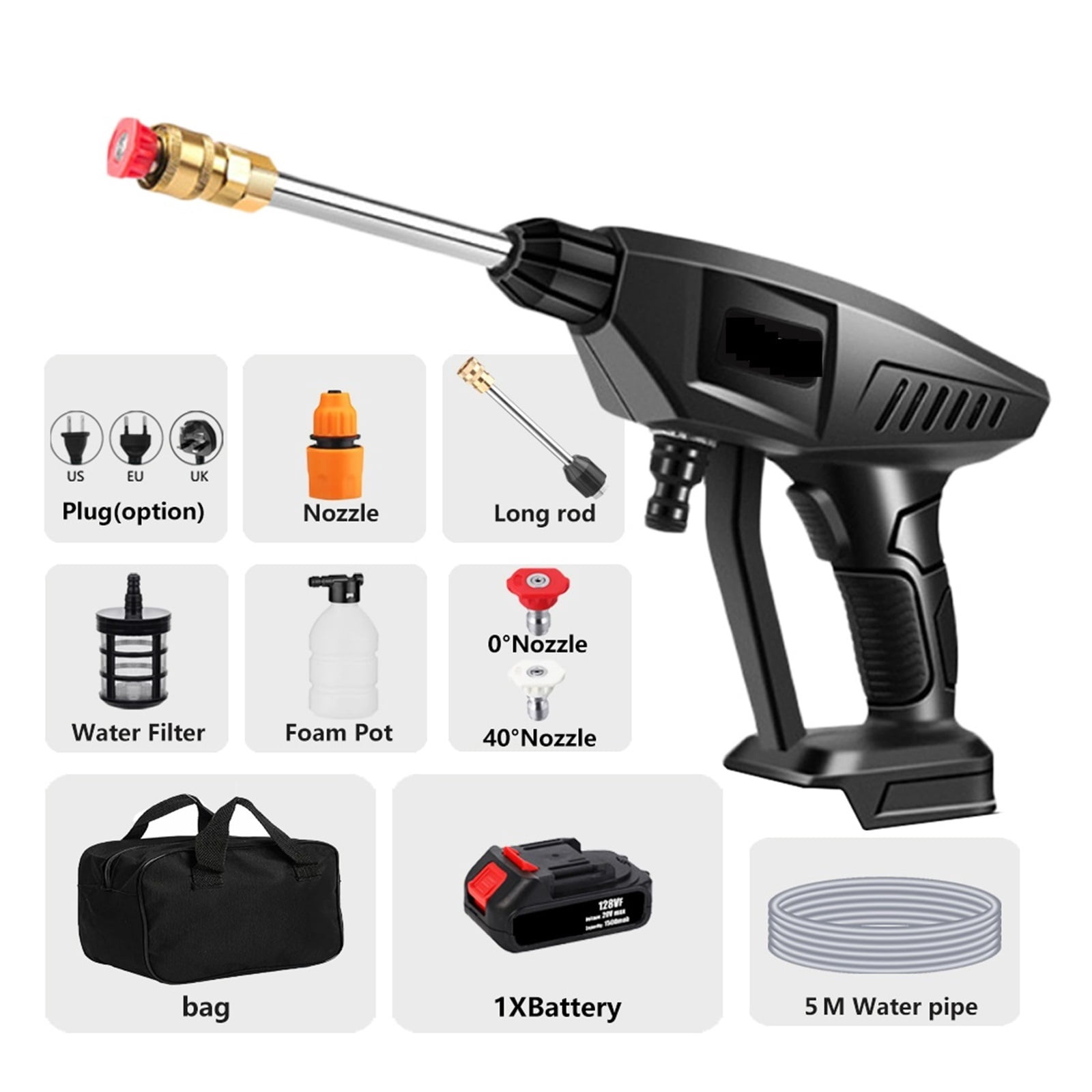 Cordless High Pressure Car Washer Spray Cordless Portable Car Wash Pressure Cleaner Cleaning Machine For 18V Battery ,Effortless cleaning