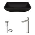 thumbnail image 6 of VIGO Matte Shell Sottile Glass Rectangular Vessel Bathroom Sink in Black with Faucet and Pop-Up Drain in Brushed Nickel, 6 of 10