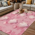 thumbnail image 2 of Fsddascl Pink Coastal Shell Outdoor Rug for Patio/Deck/Porch, Non-Slip Large Area Rug 5 x 8 Ft, Summer Ocean Beach Nautical Indoor Outdoor Rugs Washable Area Rugs, Reversible Camping Rug Carpet, 2 of 5