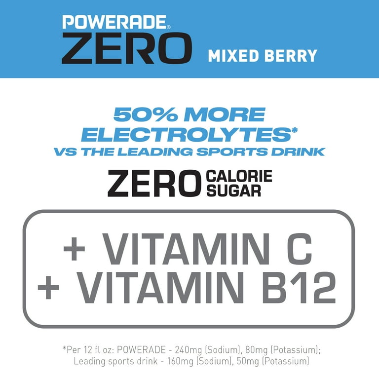 POWERADE Zero Sugar Mixed Berry, 28 fl oz Bottles, 9 Pack photo 5