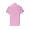 thumbnail image 3 of BSDJILFG Womens Lapel Blouse V Neck Button Down Shirt Short Sleeve Lapel Tops Casual Solid Shirts on Clearance,Sizes S-3XL, 3 of 7