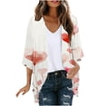 thumbnail image 2 of Cárdigan de moda para mujer, informal, estampado, de manga larga, blusa, abrigo de poliéster para mujer, 2 of 5