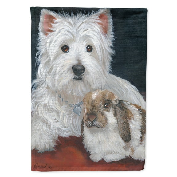 Carolines Treasures PPP3207GF Westie Rabbit Harmony Flag Garden Size  Small multicolor