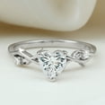 thumbnail image 3 of Rosec Jewels Lab Created Diamond Heart Engagement Ring - 7 mm - 1 Ct - EF-VS Quality, 18K White Gold, US 5.50, 3 of 8