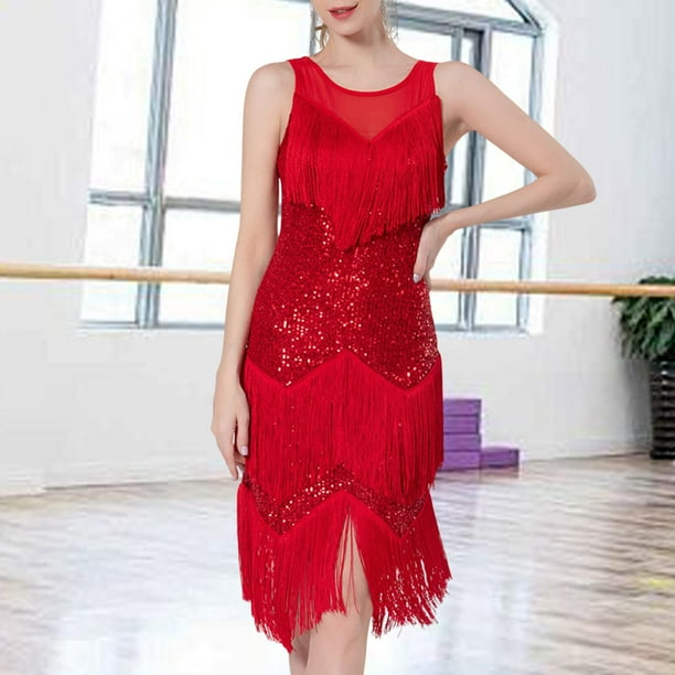 Vestidos De Baile Latino Mujer Vestido Latino Con Lentejuelas