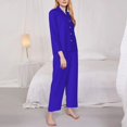 thumbnail image 3 of Goofa Darkblue Printed Women’s 2 Piece Pajama Set Super,Pajamas Women's Long Sleeve Sleepwear Soft Button Down Loungewear Pjs Lounge Set Nightwear-, 3 of 9