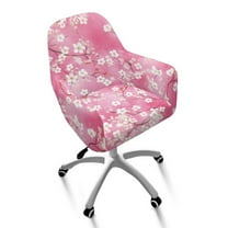 Xixirimido Pink Flower Cherry Blossom Pattern Stretch Office Chair Cover Desk Chair Cover for Armrest Chair Universal Swivel Chair Slipcovers Mid Back Accent Dining Chair Protector