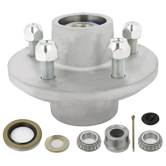 CCIYU Boat Trailer Galvanized Hub Axle Kit 5-4.5 Bolt Circle Wheel Hub Kit 3500lb Axle 5 Bolt Lug Greased Bearings 68149 44649