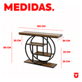 thumbnail image 4 of UTILIA Mesa de Consola de 105 cm - Mueble Recibidor de Entrada, Credenza Mesa Estrecha de 4 Niveles con Estantes de Almacenamiento, Mueble Decorativo de Madera y Metal, 4 of 5
