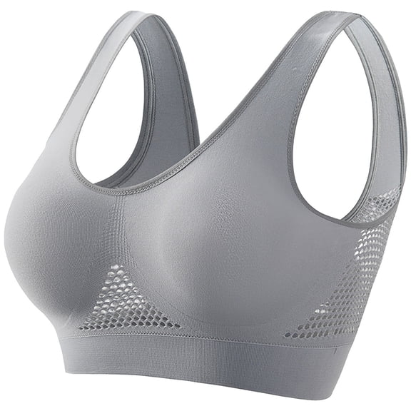 Texiao Women's Fashionable Sport Bra Breathable Underwear Large Size No Rims Seamless Hollow Mesh Thin Sports Yoga Bra, Nylon,Spandex Sexy Underwear For Women, Gray Lace Underwear For Women