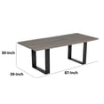 thumbnail image 5 of 87 Inch Dining Table, Rectangular Top, Open Metal Panel, Gray Oak, Black, 5 of 6