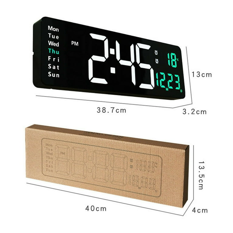 Happyline" Digital Wall Clock with Date,Week, Temperature Display & Remote  Control, Extra Large LED Display Impoired Vision Digital Calendar Day  Clock,Table Digital Clock for Home Decor - Walmart.com