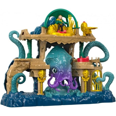 Imaginext DC Super Friends Aquaman Playset with Lights, Figure and 4 Play Pieces, Preschool Toys