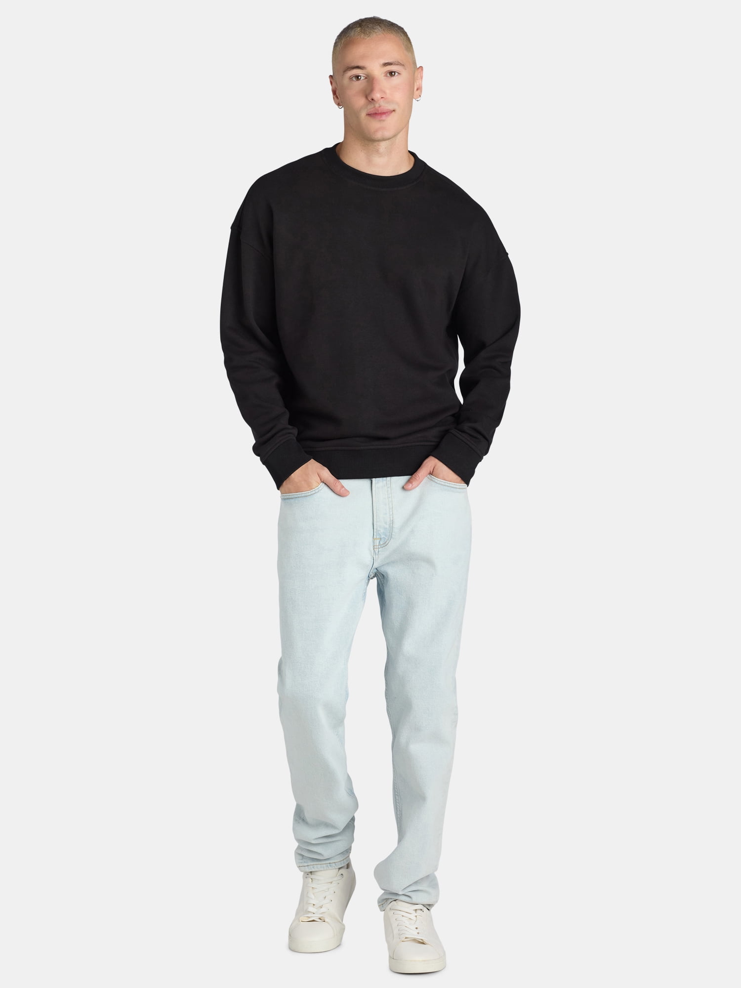 No Boundaries All Gender Fleece Crewneck Sweatshirt, Men's & Big Men's Sizes XS-5XL