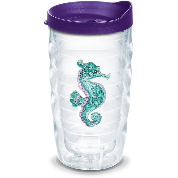 Tervis Tropical Animal Collection Made in USA Double Walled Insulated Tumbler Travel Cup Keeps Drinks Cold & Hot, 10oz Wavy, Seahorse