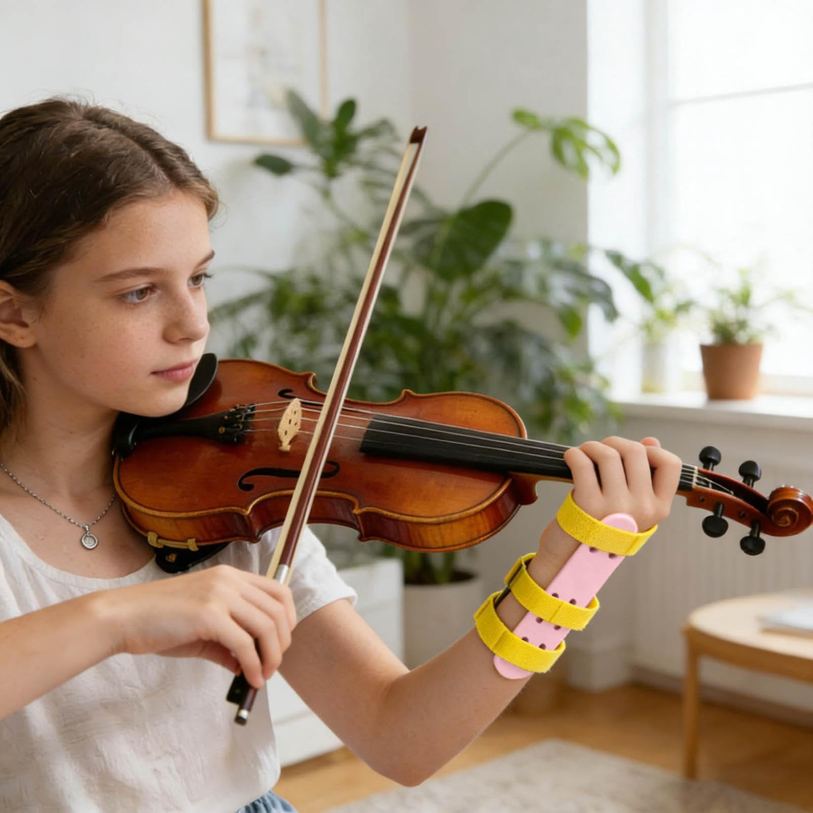 Violin Wrist Practice Aid, Adjustable Corrector for Students and Beginners, Breathable Violin Wrist Assistant, Straight Wrist Trainer for Violin Students Music Lessons Orchestra