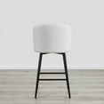 thumbnail image 5 of CHITA 27" Swivel Upholstered Counter Bar Stools with Back & Metal Legs Set of 3,Fabric in White, 5 of 6