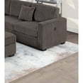 thumbnail image 3 of Miekor Furniture Living Room Corduroy Upholstered Chocolate 4pc Sectional Set RAF/LAF One-Arm Loveseat W/USB, Corner Wedge, Cocktail Ottoman Cushion Couch MK0752, 3 of 8