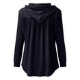 thumbnail image 3 of Holzkary Womens Hoodies Sweatshirts Women's Pleated Button Sweatshirt Pullover Sweaters Casual Comfy Tops Trendy Fall Outfits Winter Clothes 2025 Black 3Xl, 3 of 3